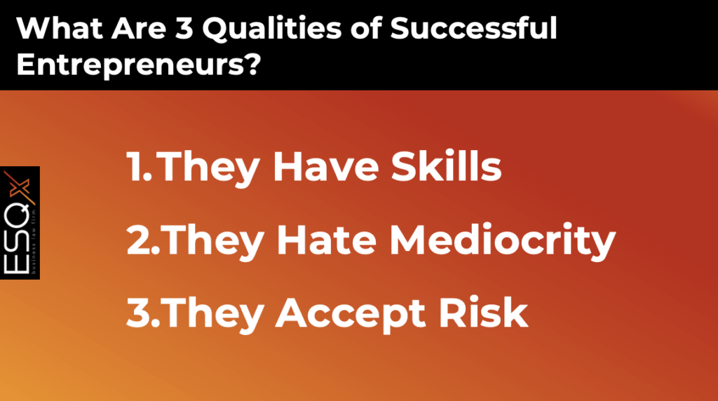 An infographic highlighting three key traits of successful entrepreneurs