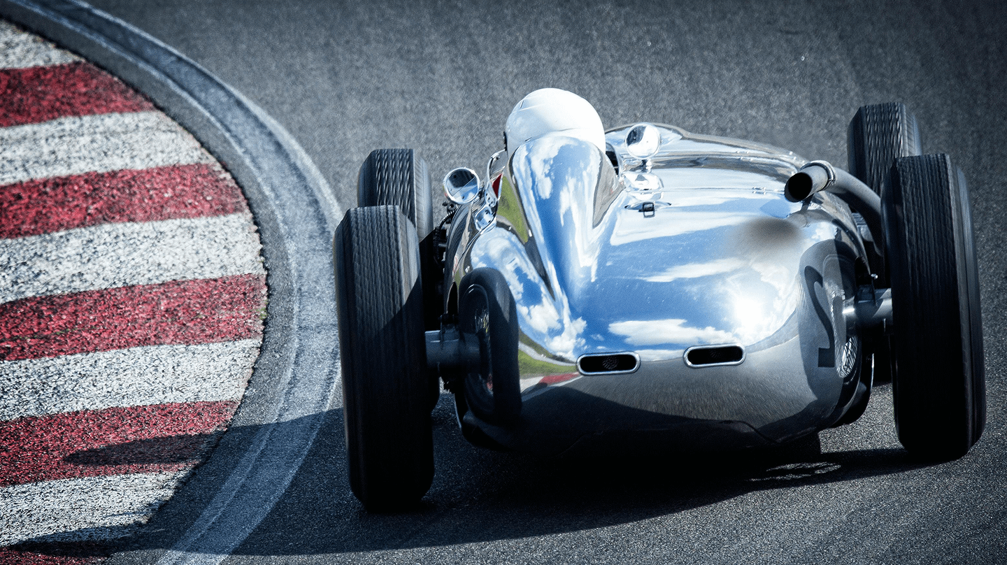 racecar going around the track